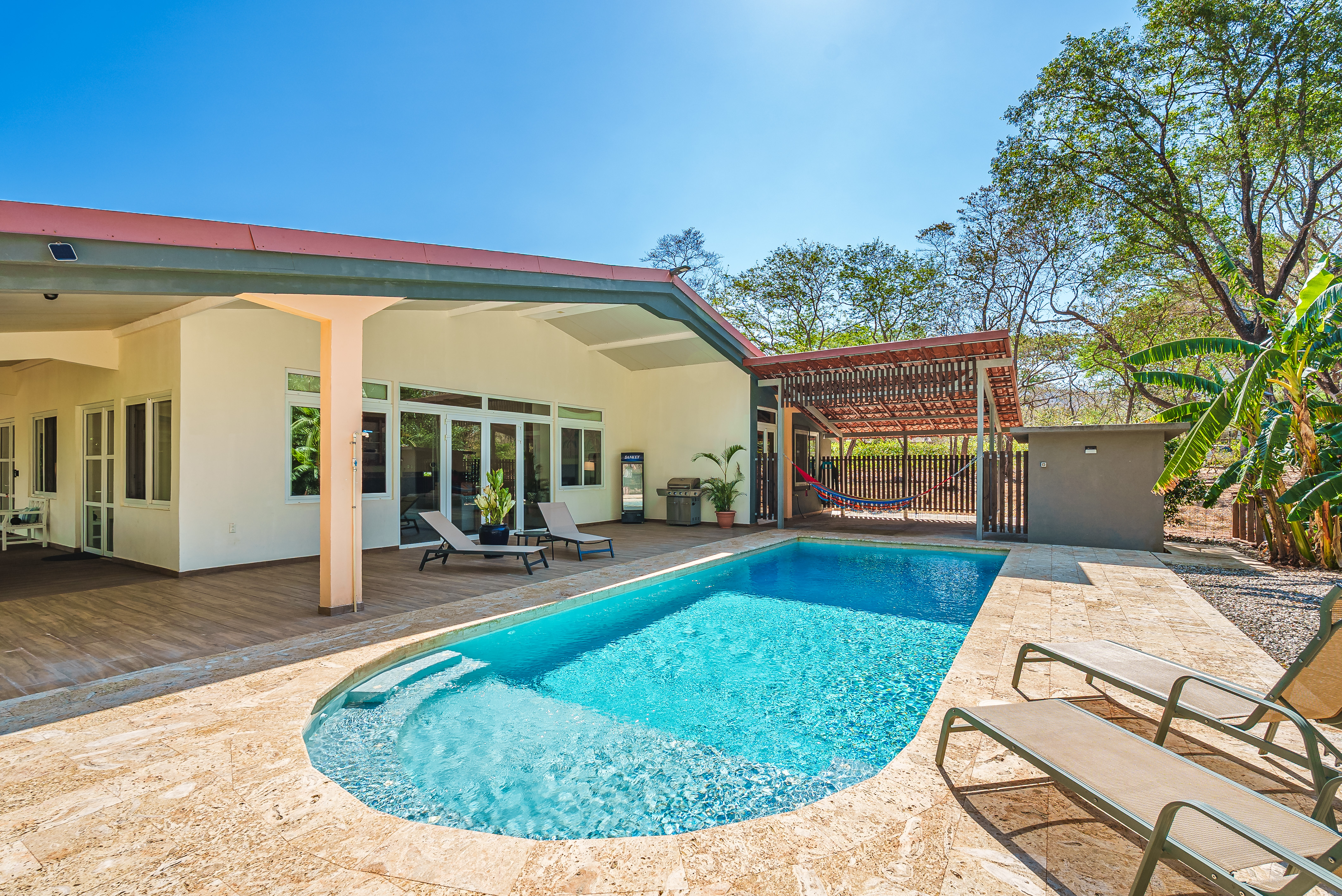 Rear patio and pool area