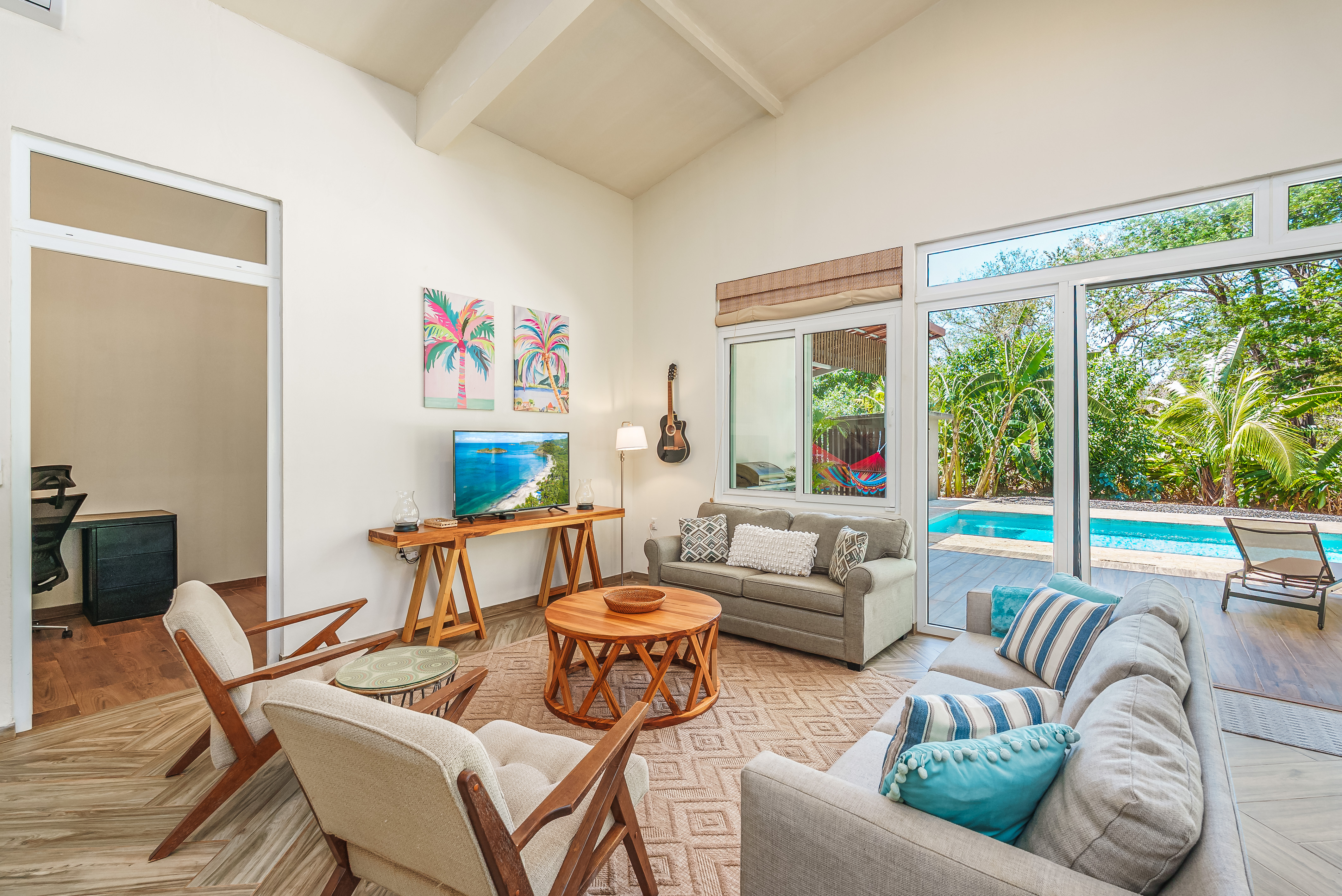 Living area with pullout sofa